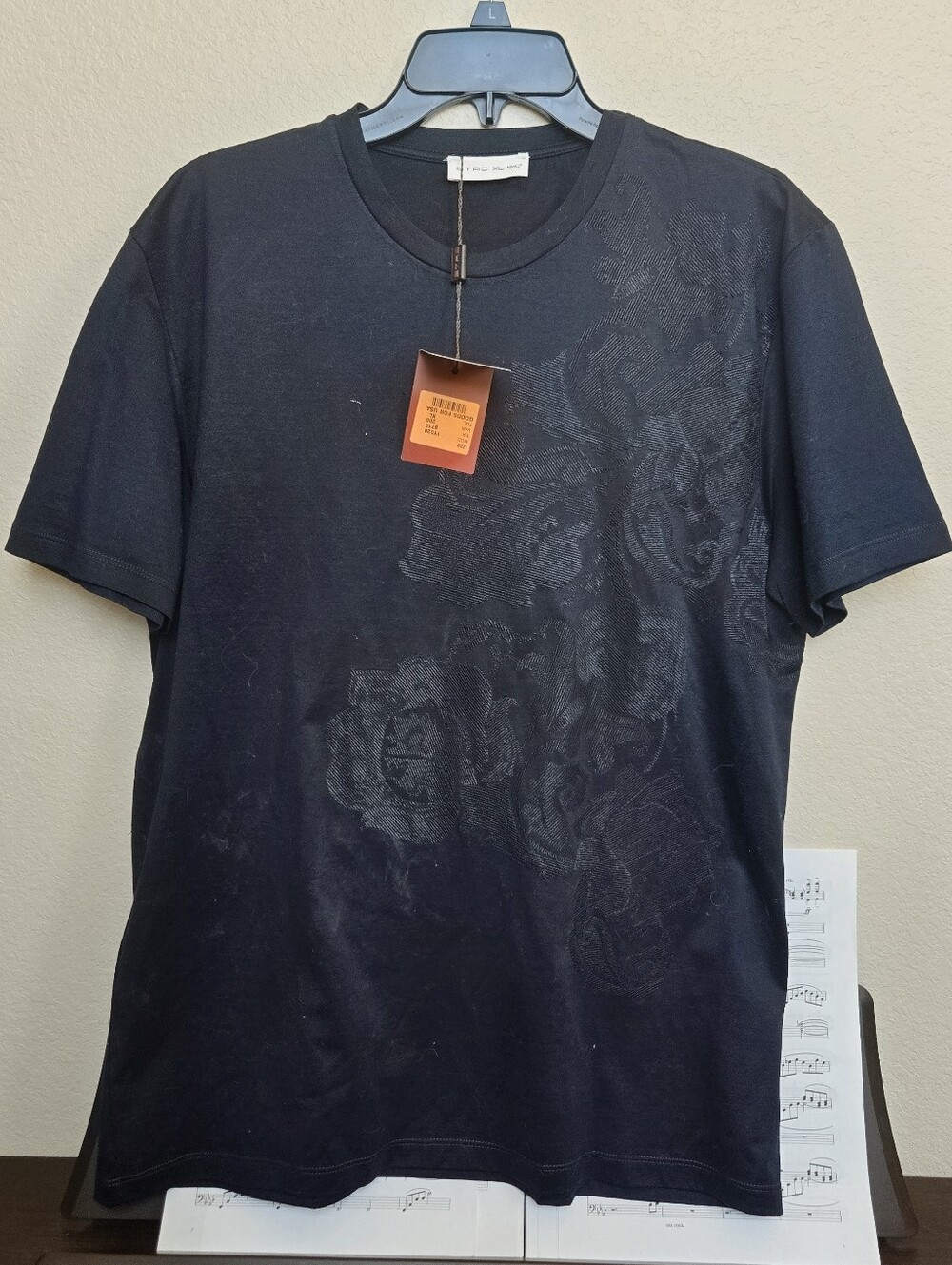 NwT Etro Paisley Black T-Shirt XL - Picture 3 of 7